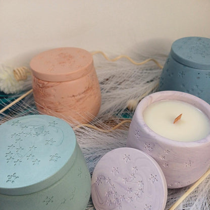 L'étoile - Bougie parfumée et bougeoir en jesmonite