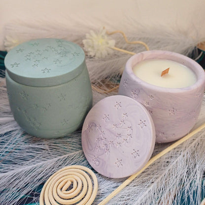 L'étoile - Bougie parfumée et bougeoir en jesmonite