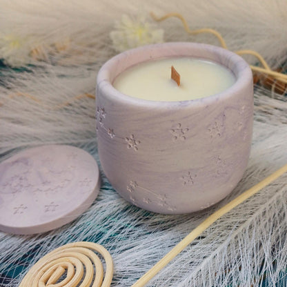 L'étoile - Bougie parfumée et bougeoir en jesmonite