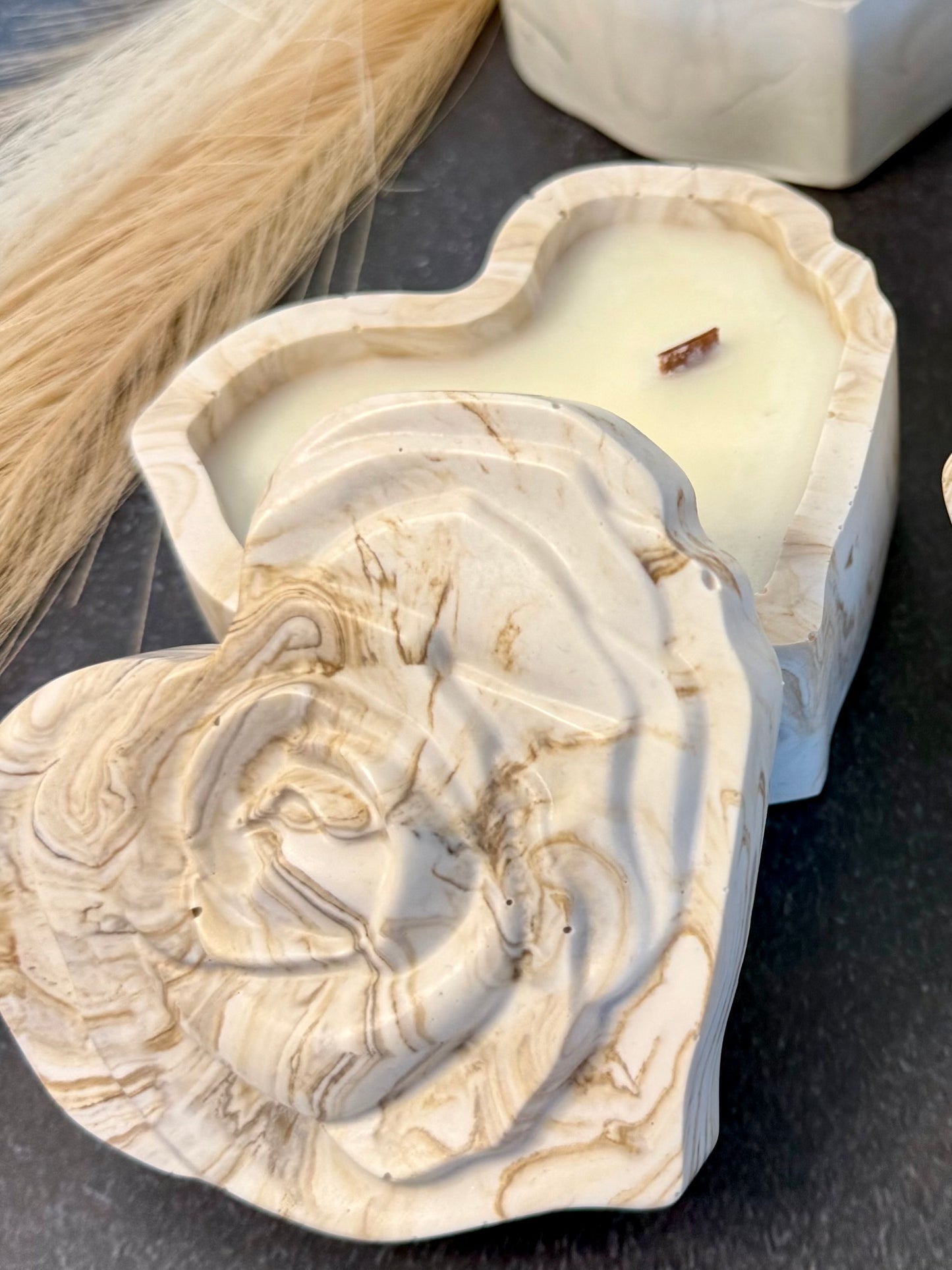 Shinzō - Bougie parfumée et pot en jesmonite