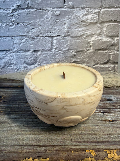Wan - Bougie parfumée et pot en jesmonite