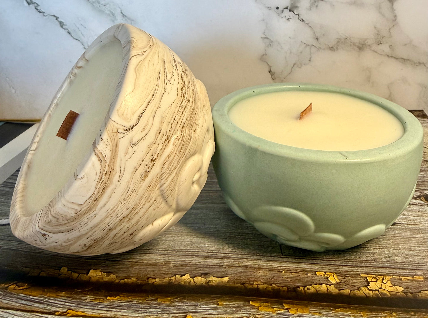 Wan - Bougie parfumée et pot en jesmonite