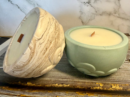 Wan - Bougie parfumée et pot en jesmonite