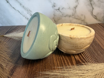 Wan - Bougie parfumée et pot en jesmonite