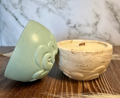 Wan - Bougie parfumée et pot en jesmonite